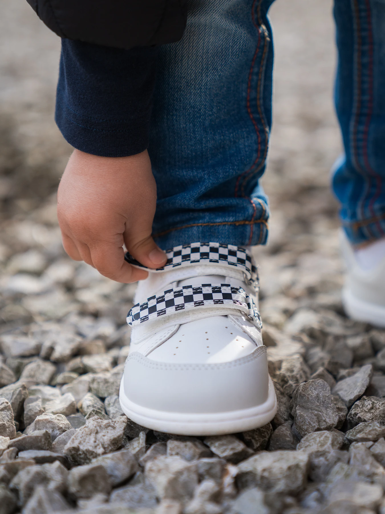 Детские босоногие кроссовки Be Lenka Energise - белый и клетка, фото 4